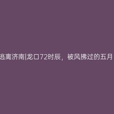 逃离济南|龙口72时辰，被风拂过的五月